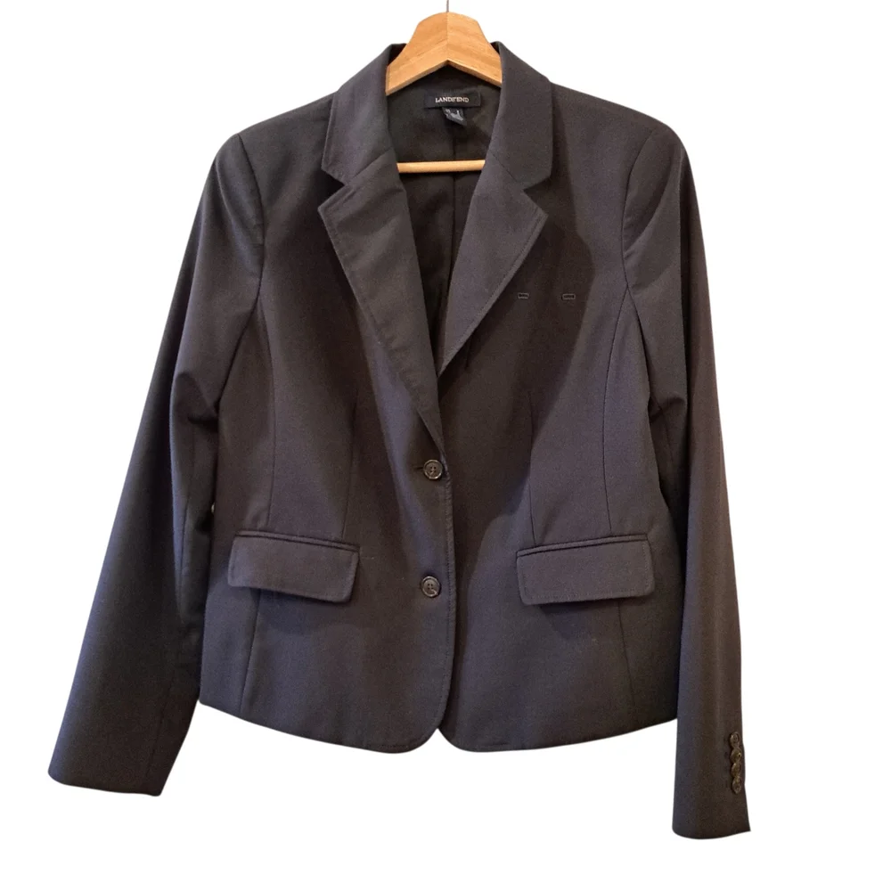 Lands' End womens Blazer coat color Navy blue Size 6